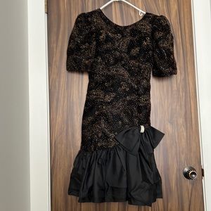 Black & Gold Glitter 90s Prom Dress